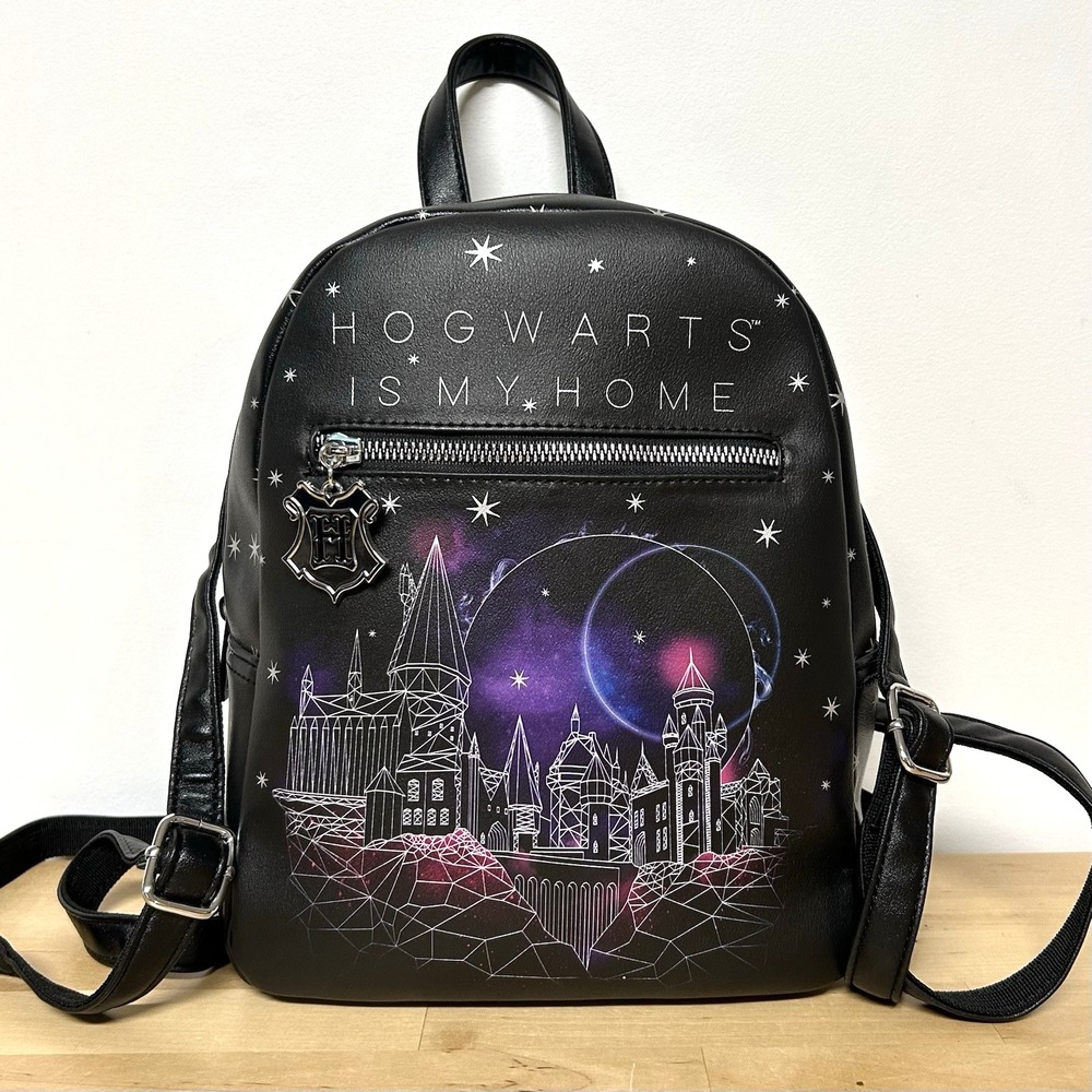 Bioworld Harry Potter Mini Backpack Black Hogwarts Is My Home Faux Leather Bag